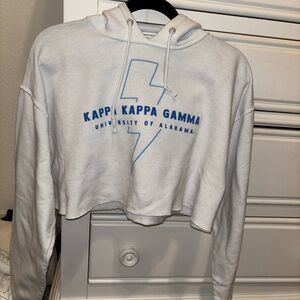 White Kappa Kappa Gamma Cropped Hoodie